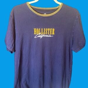 Mans Hollister T size L with embroidery logo and color trim collar